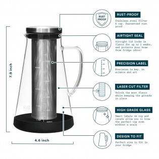 Ovalware RJ3 Cold Brew Maker Tea/Coffee 1L
