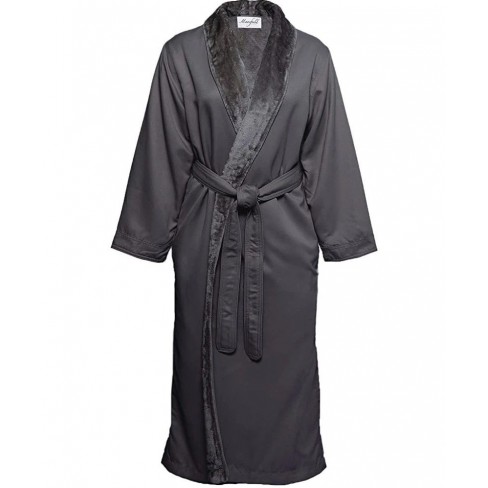 Mansfield Microfiber Shimmer Lined Robe Charcoal Black Size Small/Med