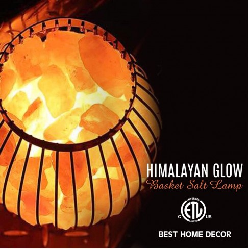 Himalayan Glow Salt Crystal Basket Lamp 
